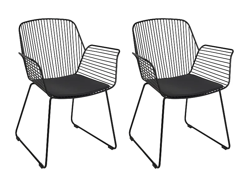 Conjunto de 2 cadeiras de jantar APPLETON Metal Preto