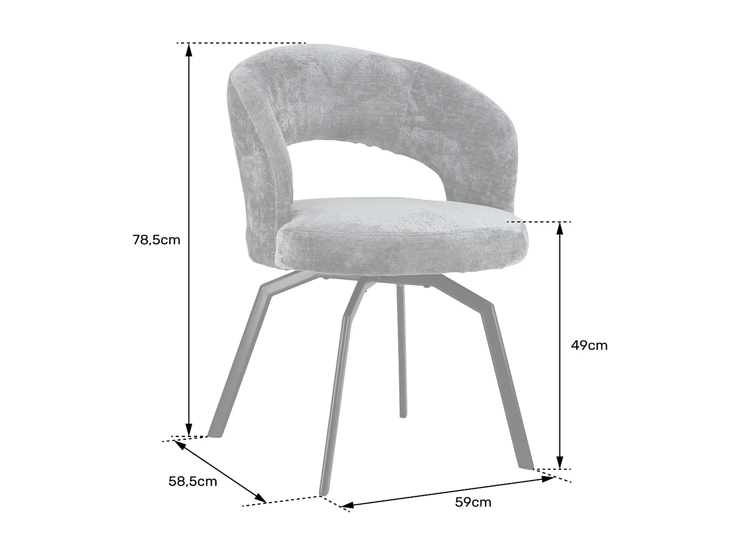 Chaise en chenille beige EHBA - HAPPY GARDEN