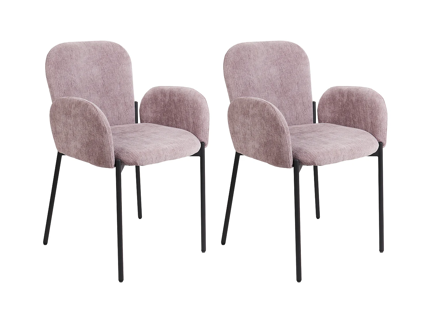 Lot de 2 chaises de salle à manger ALBEE Rose