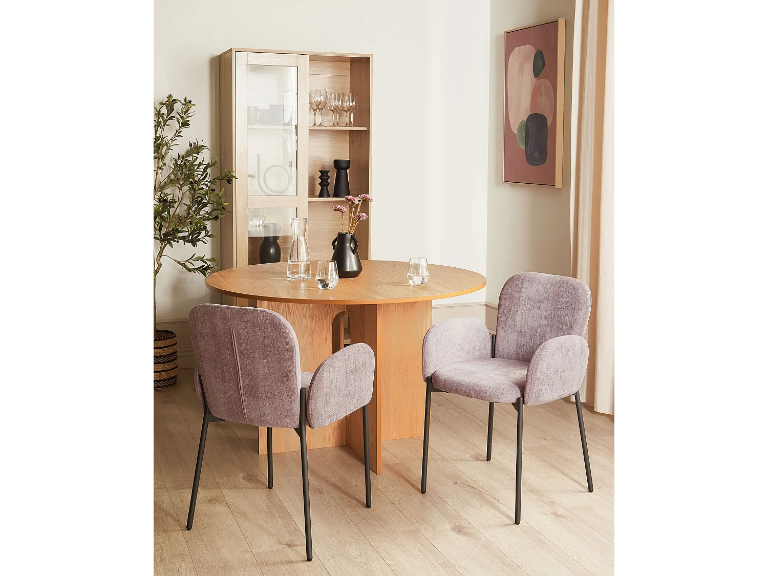 Lot de 2 chaises de salle à manger ALBEE Rose