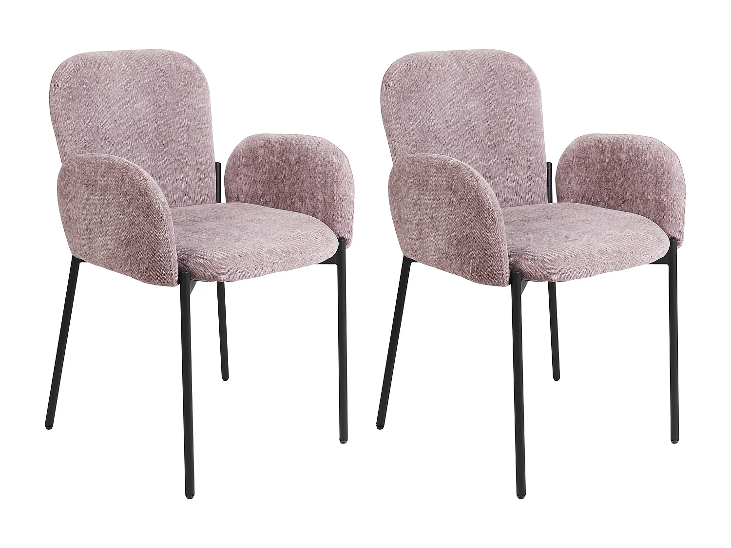 Lot de 2 chaises de salle à manger ALBEE Rose