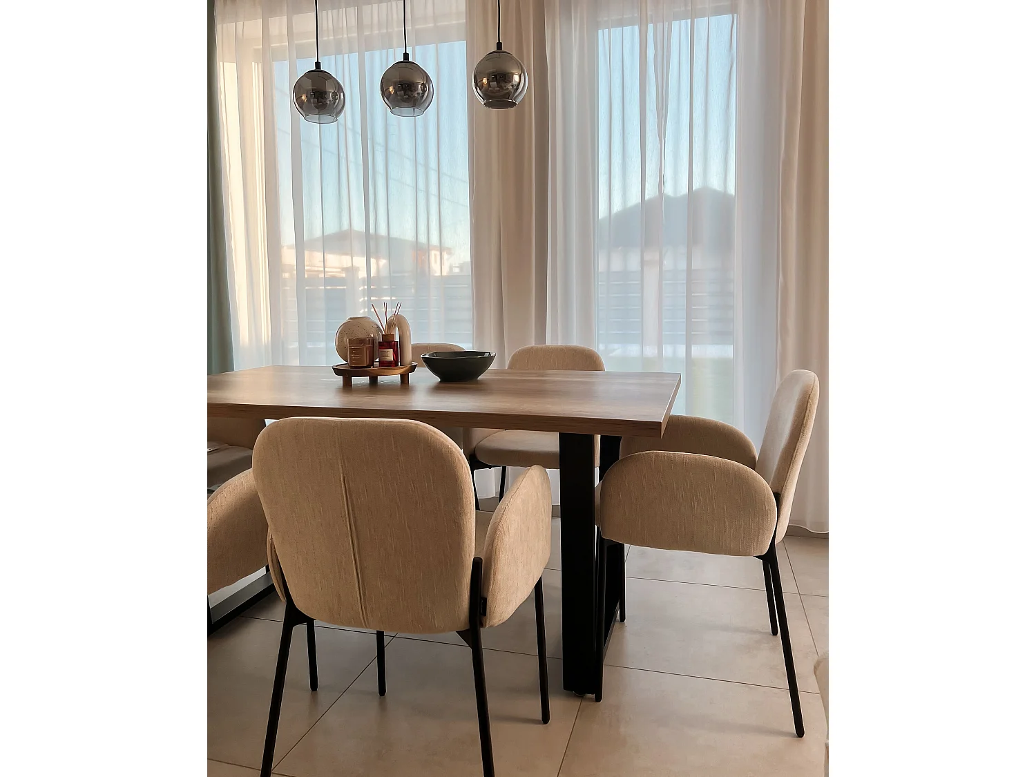 Lot de 2 chaises de salle à manger ALBEE Beige
