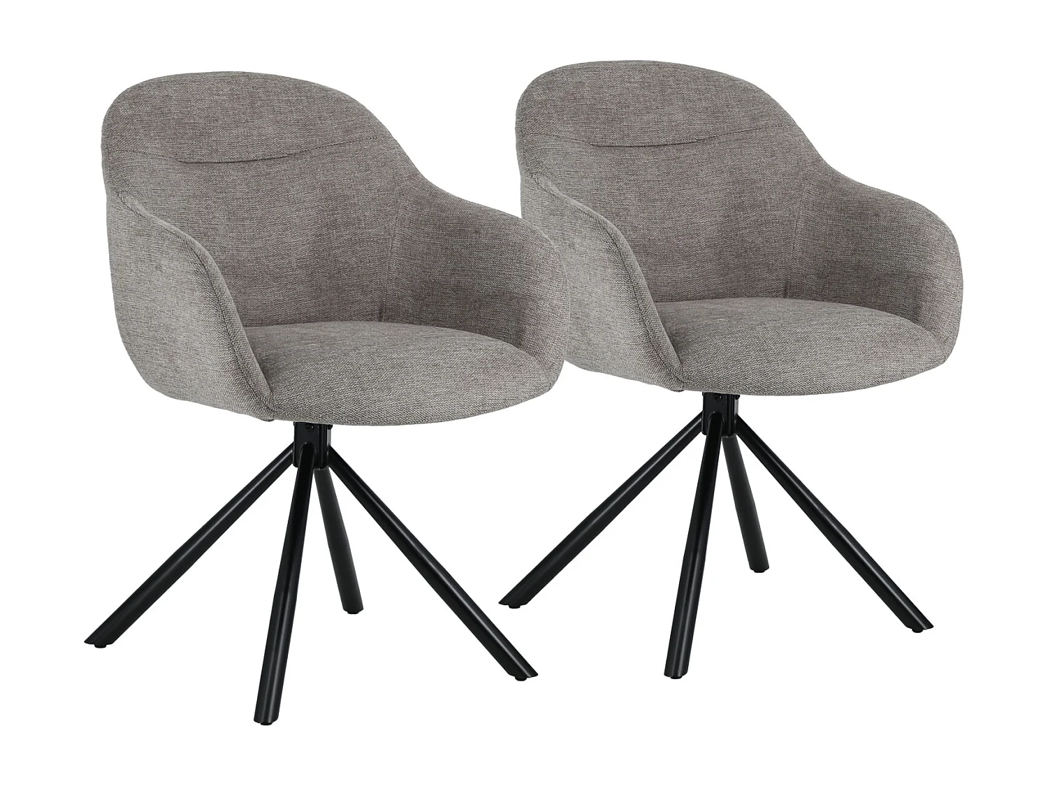 Lot de 2 chaises en tissu gris SAFFI - HAPPY GARDEN