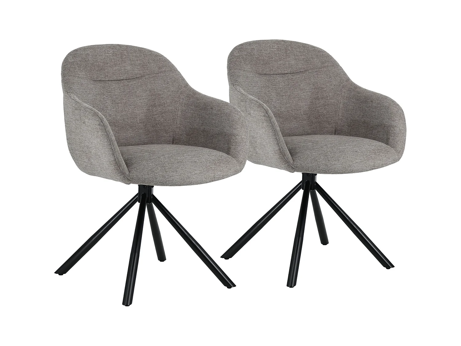 Lot de 2 chaises en tissu gris SAFFI - HAPPY GARDEN