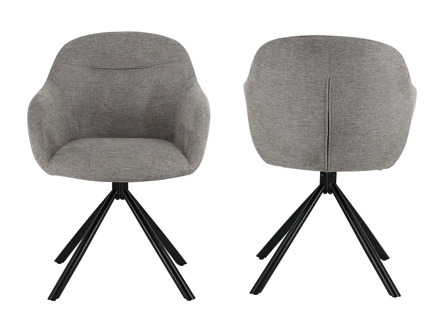 Set van 2 SAFFI grijze stoffen stoelen