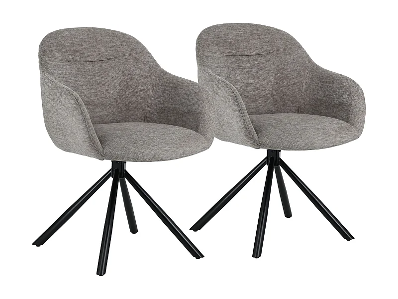 Lot de 2 chaises en tissu gris SAFFI - HAPPY GARDEN