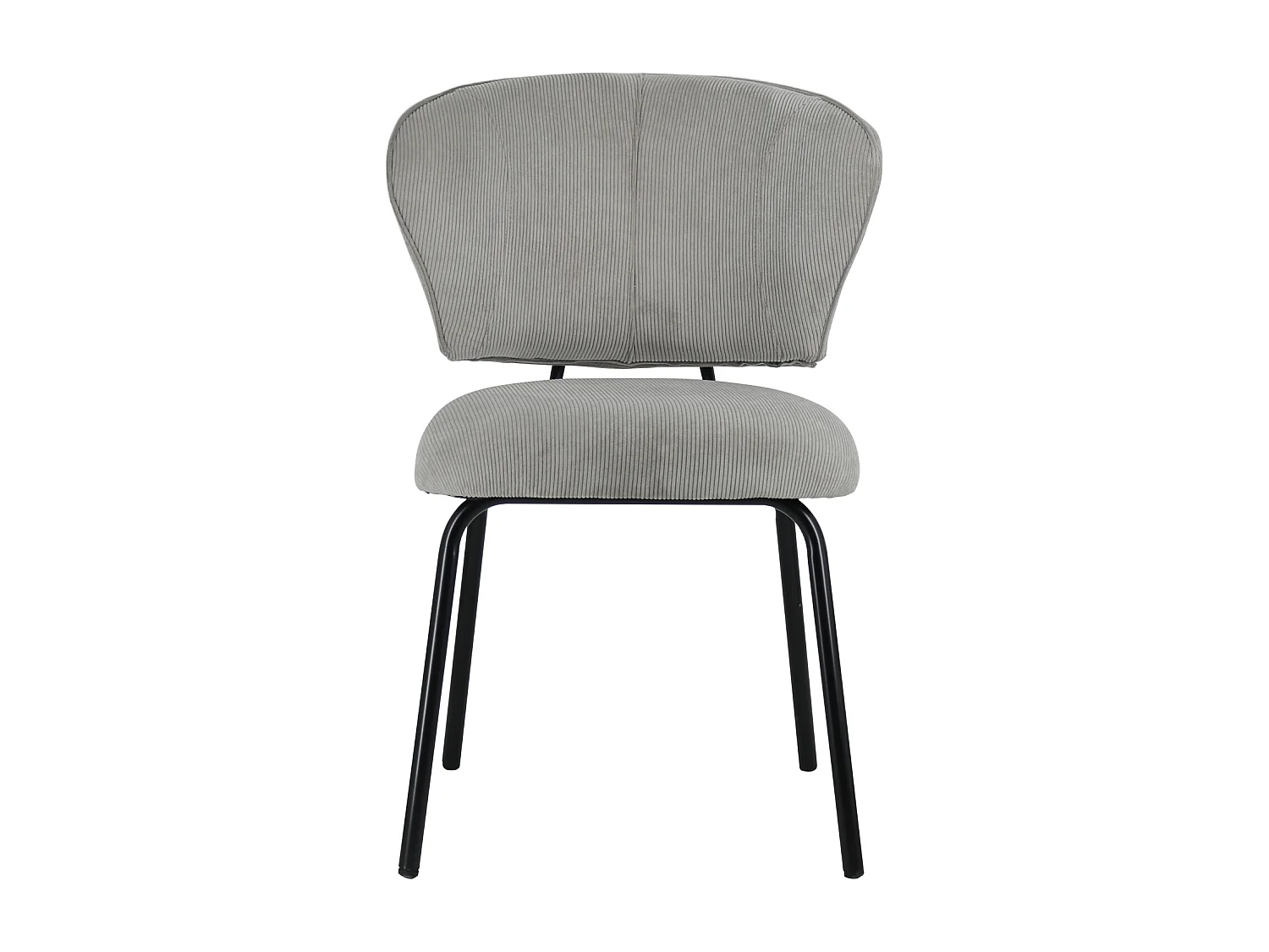 Set van 2 NILSA lichtgrijze corduroy stoelen