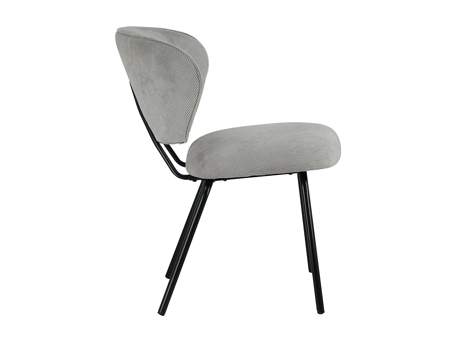 Lot de 2 chaises en velours côtelé gris clair NILSA - HAPPY GARDEN