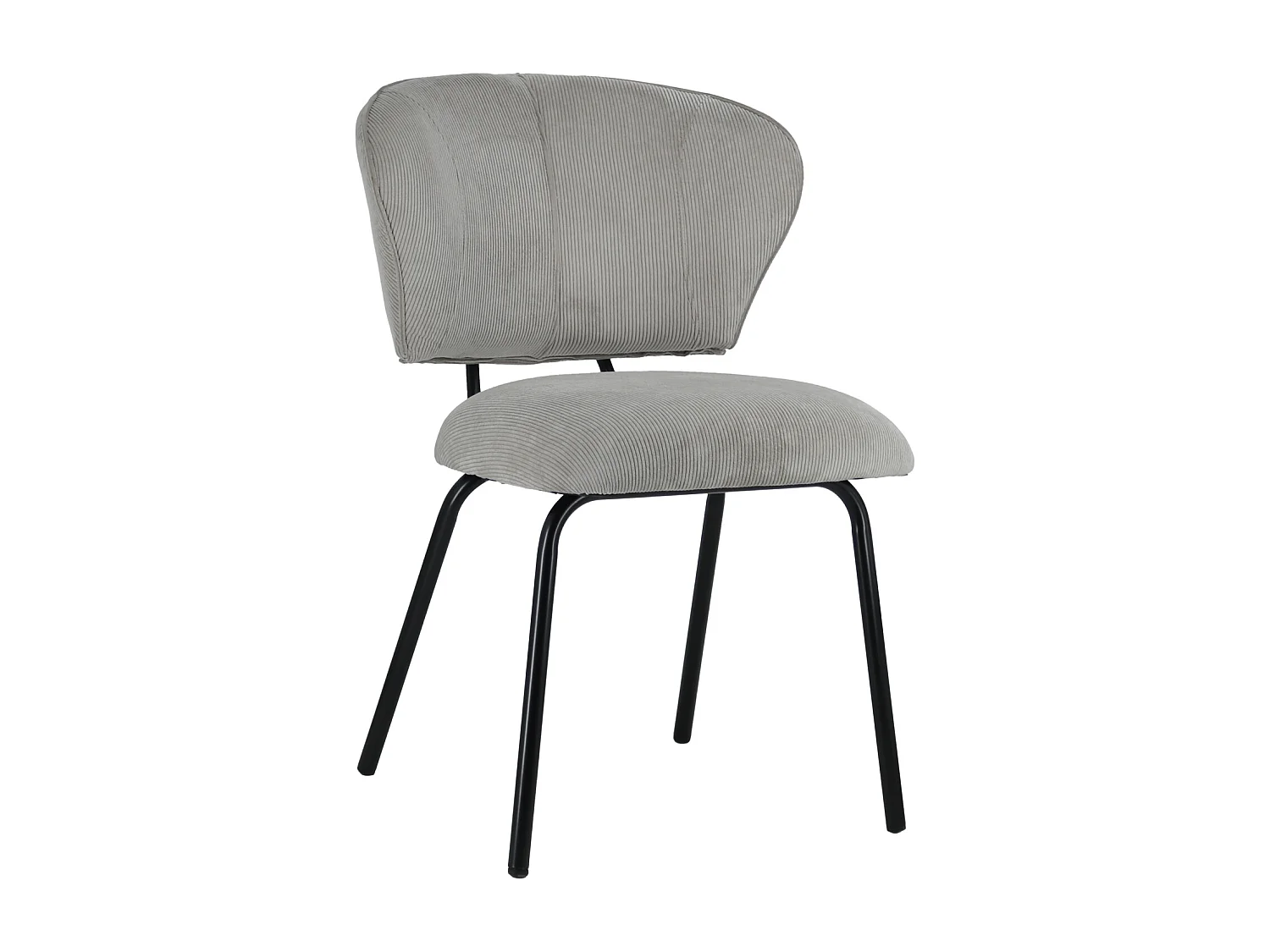 Lot de 2 chaises en velours côtelé gris clair NILSA - HAPPY GARDEN