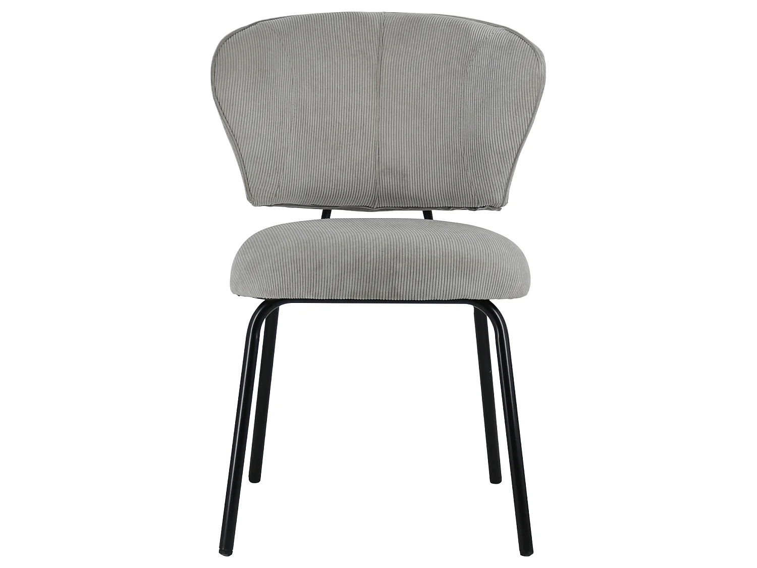 Lot de 2 chaises en velours côtelé gris clair NILSA - HAPPY GARDEN