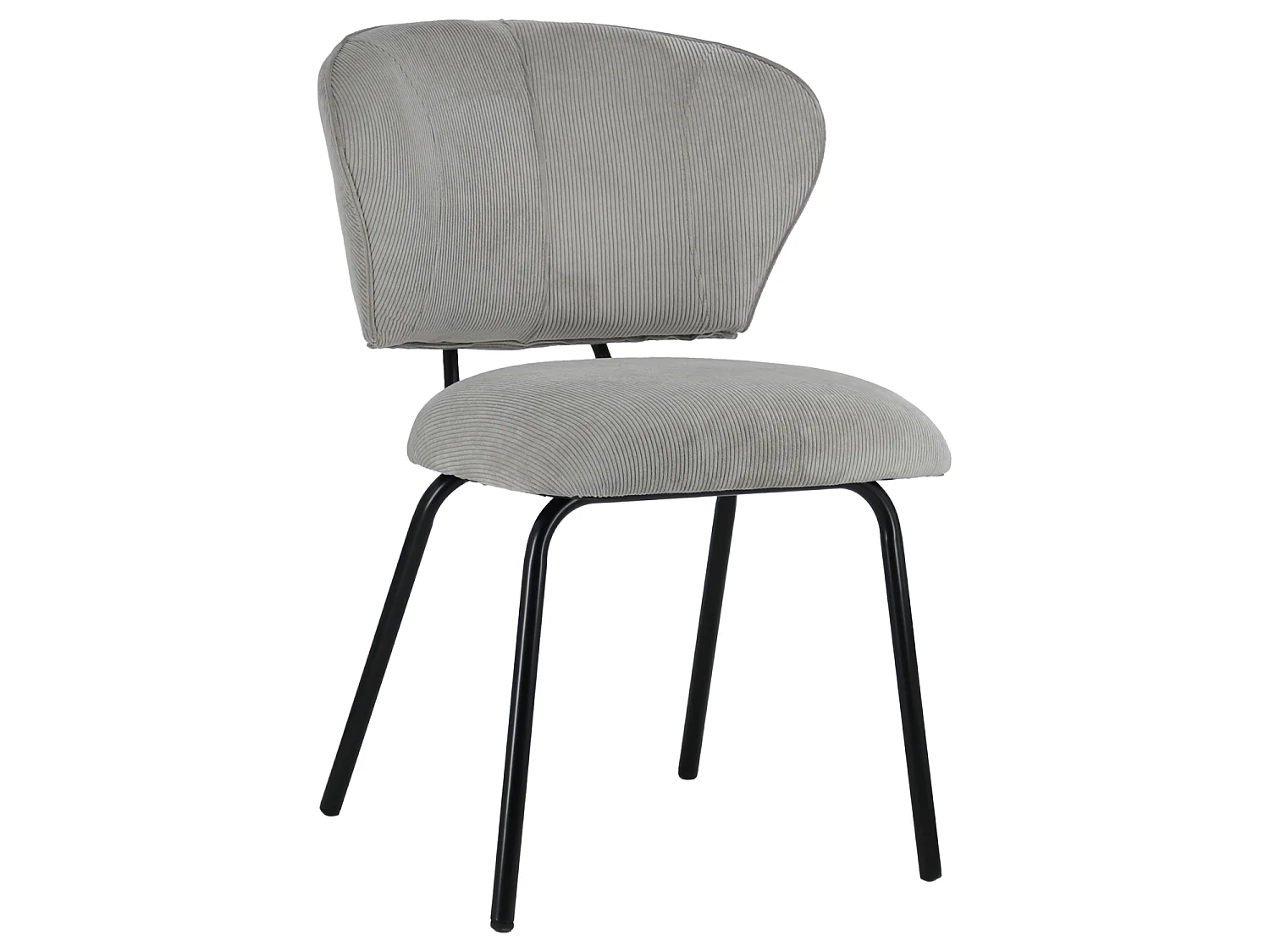 Lot de 2 chaises en velours côtelé gris clair NILSA - HAPPY GARDEN