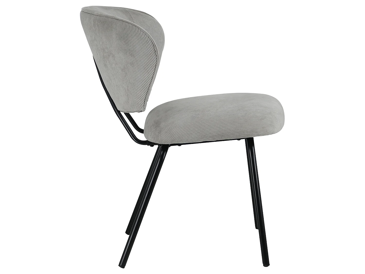 Lot de 2 chaises en velours côtelé gris clair NILSA - HAPPY GARDEN