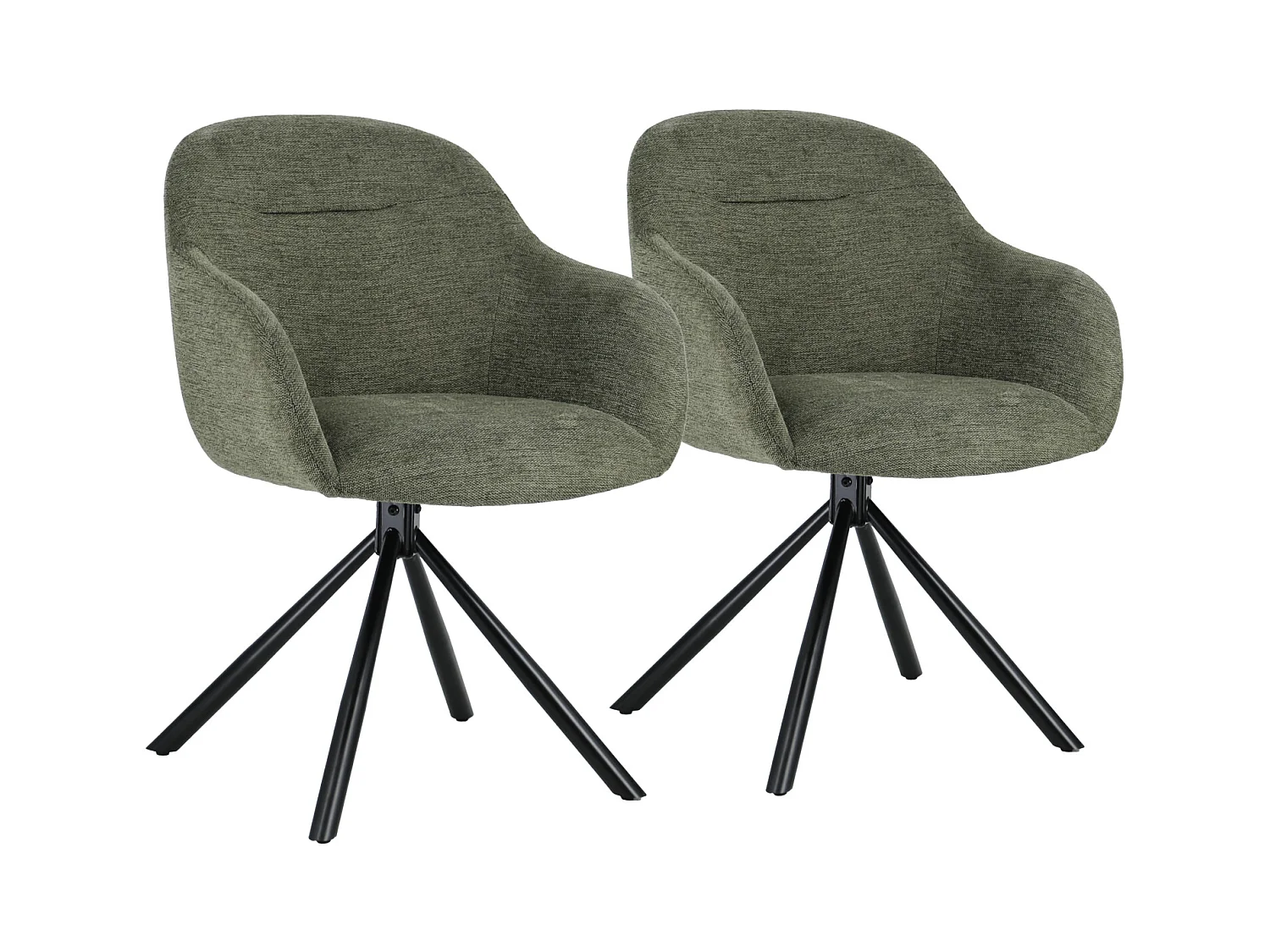 Lot de 2 chaises en tissu vert SAFFI - HAPPY GARDEN