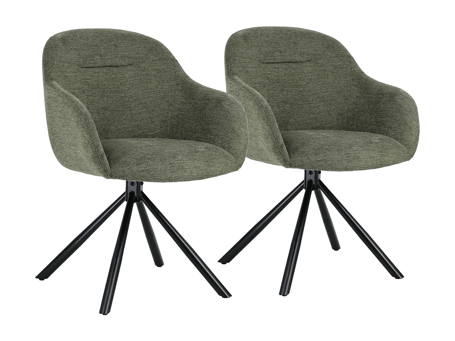 Set van 2 groene stoffen stoelen SAFFI