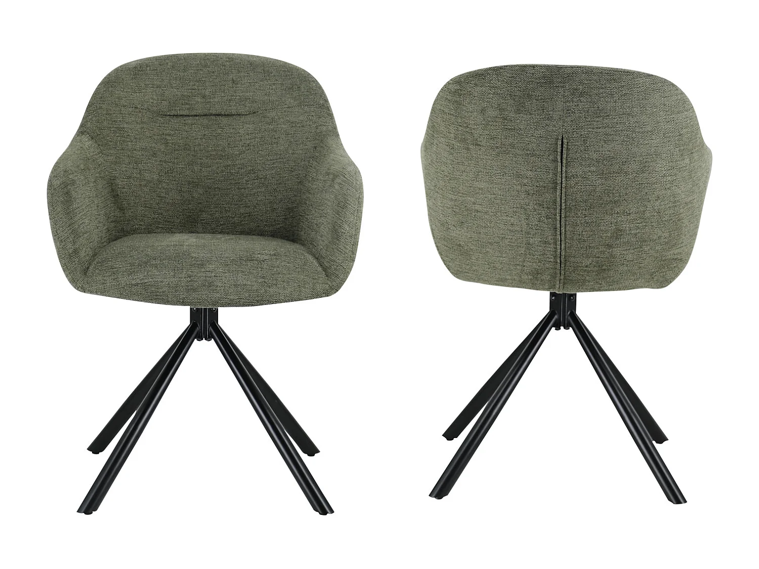 Lot de 2 chaises en tissu vert SAFFI - HAPPY GARDEN