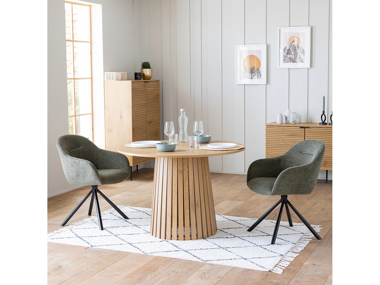 Lot de 2 chaises en tissu vert SAFFI - HAPPY GARDEN