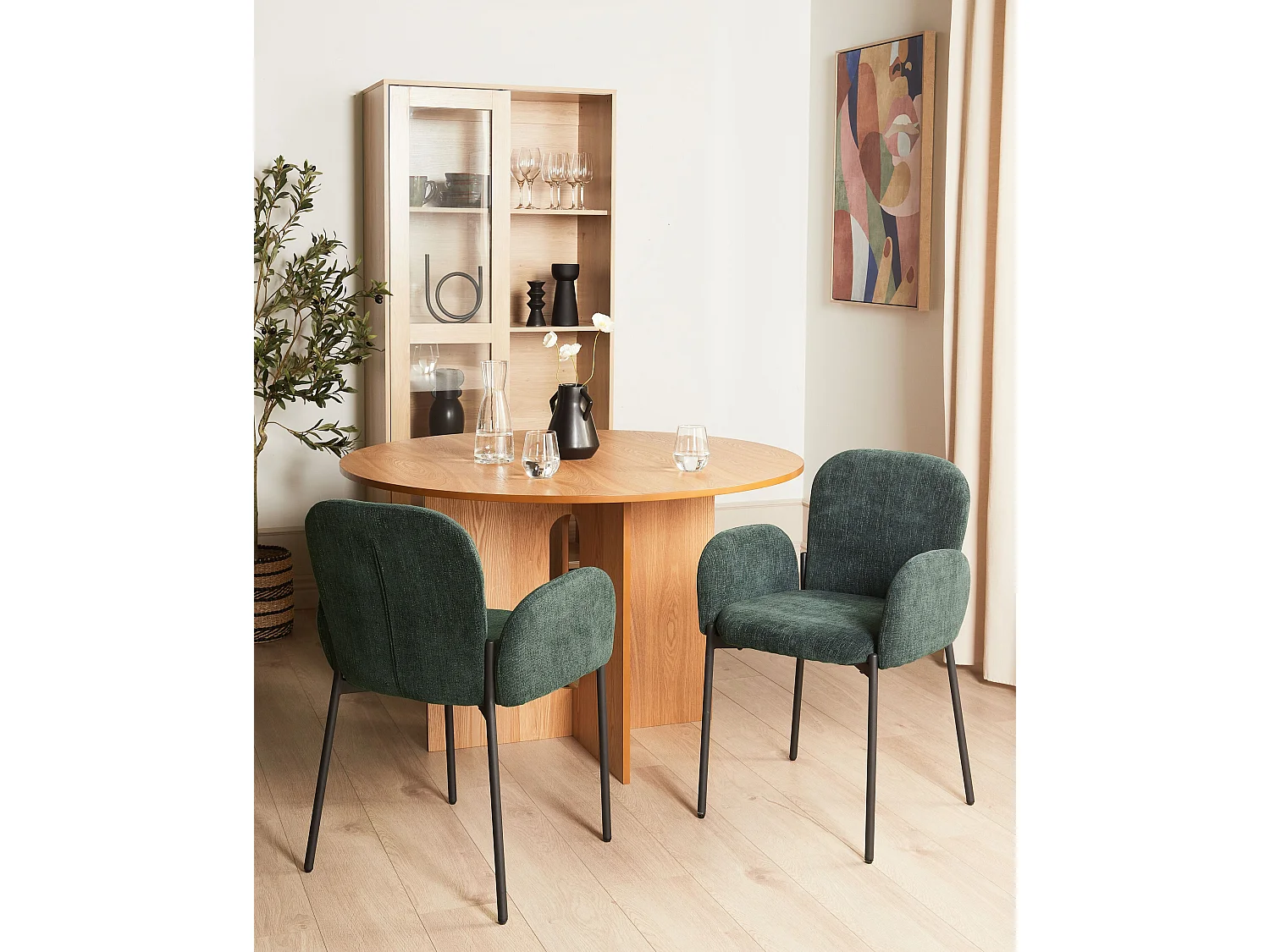 Set van 2 eetkamerstoelen ALBEE Donkergroen
