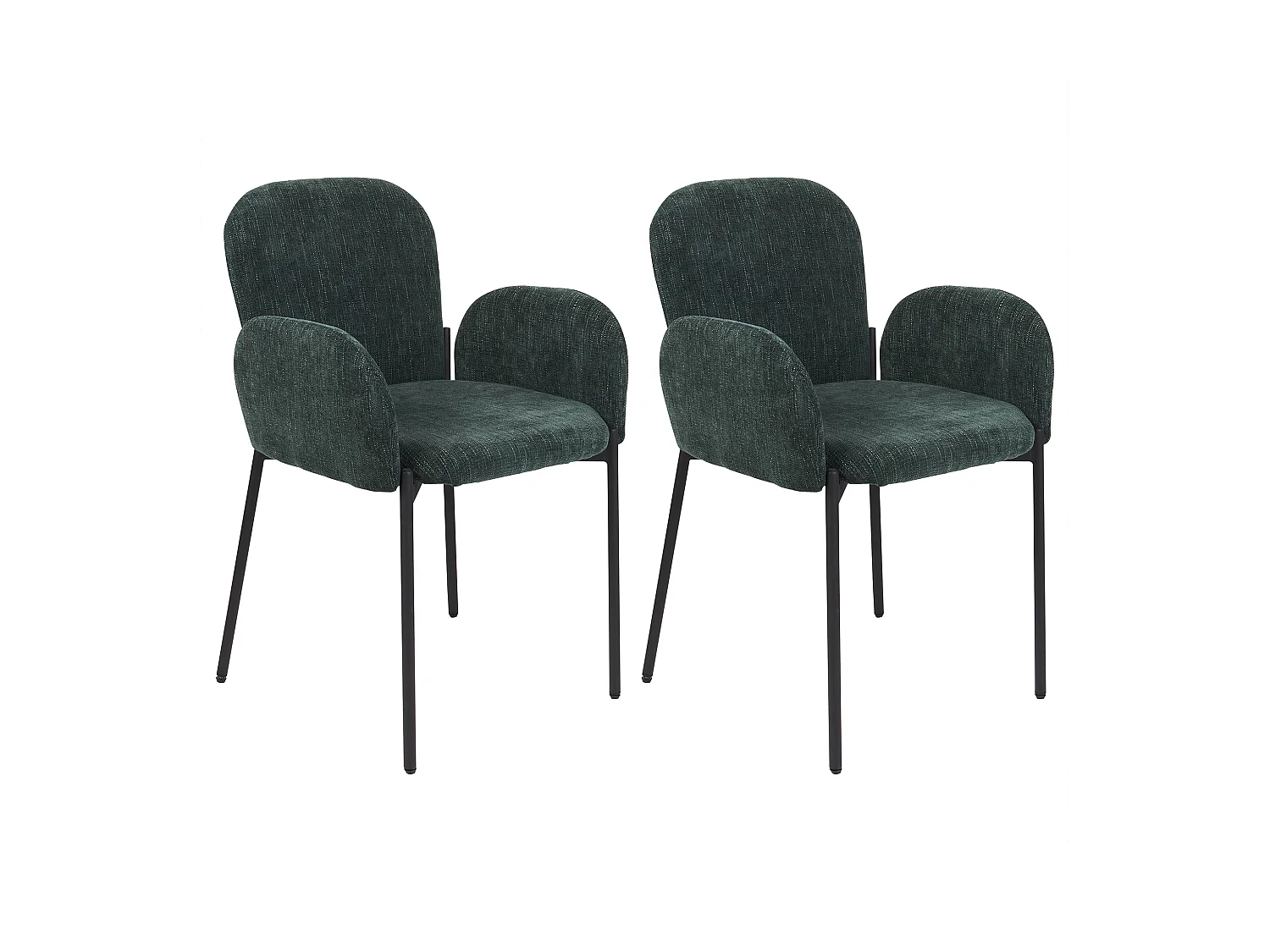 Lot de 2 chaises de salle à manger ALBEE Vert foncé