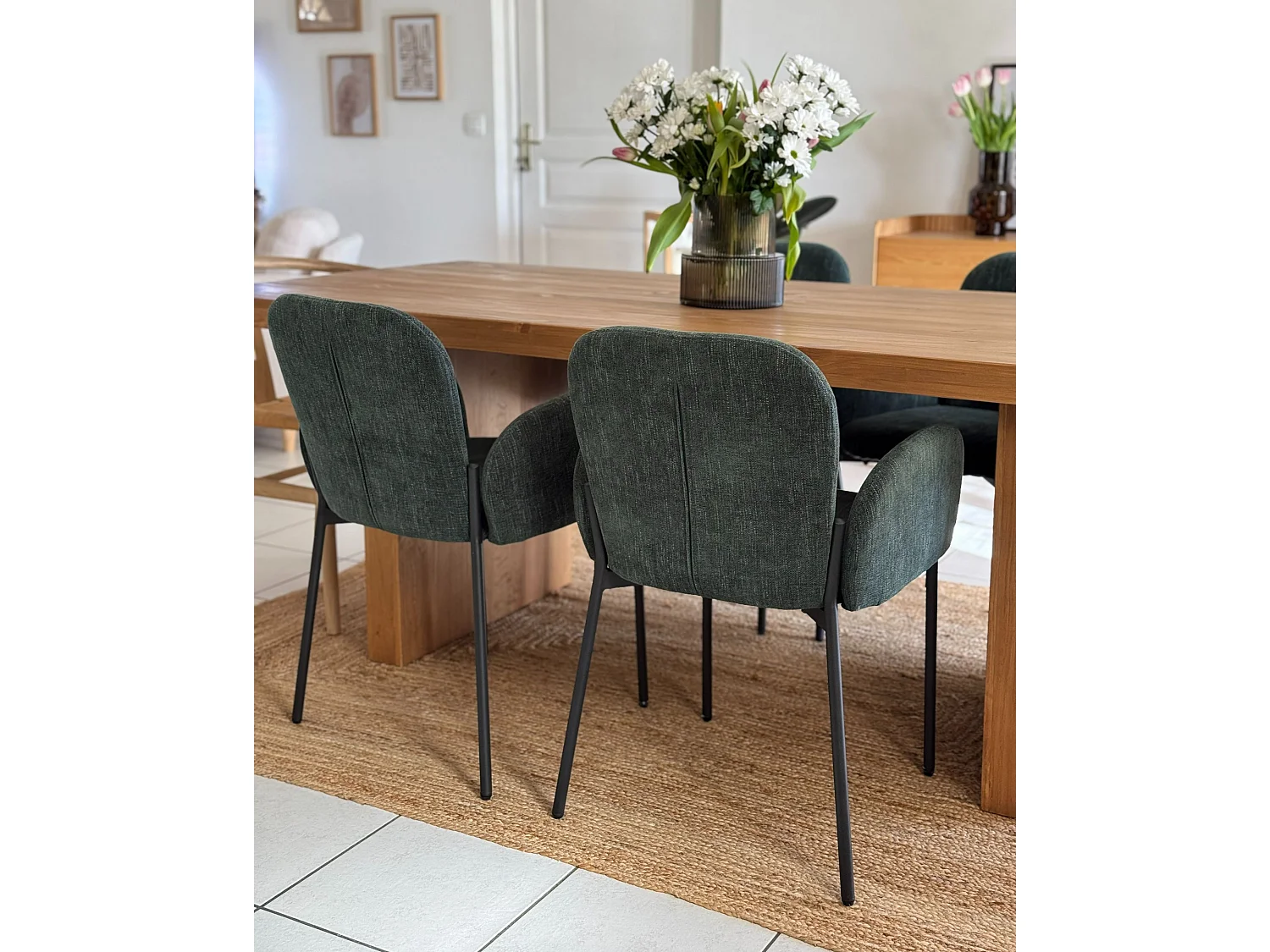 Set van 2 eetkamerstoelen ALBEE Donkergroen