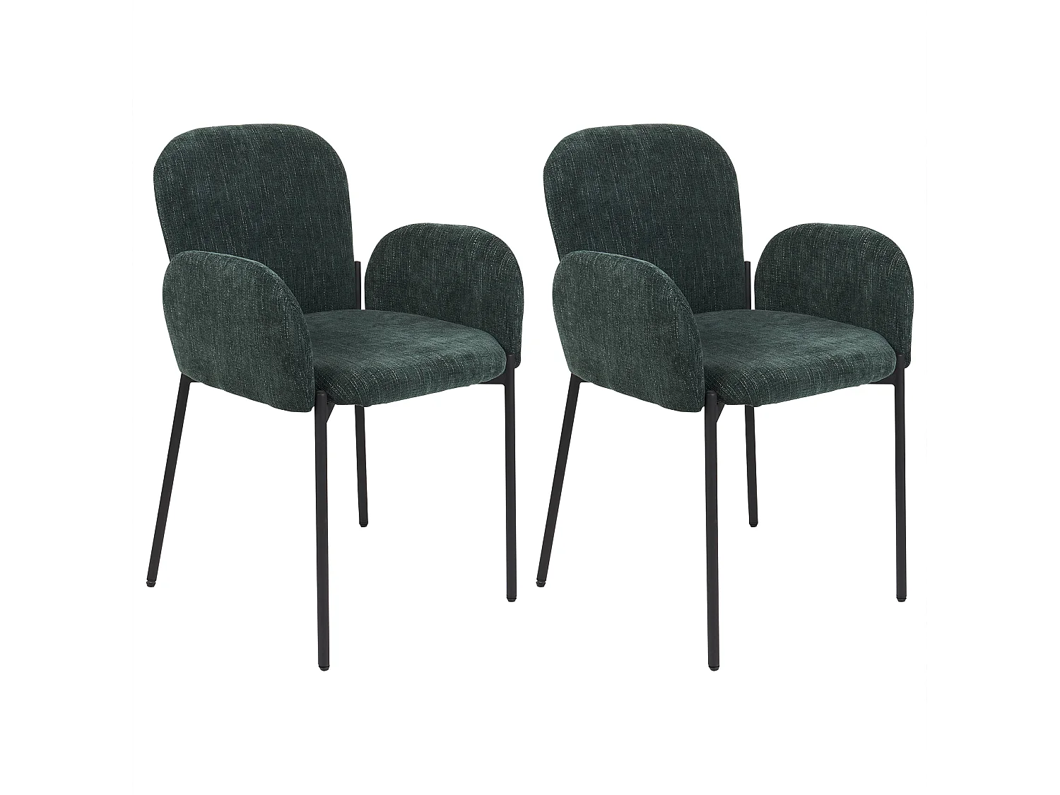 Lot de 2 chaises de salle à manger ALBEE Vert foncé