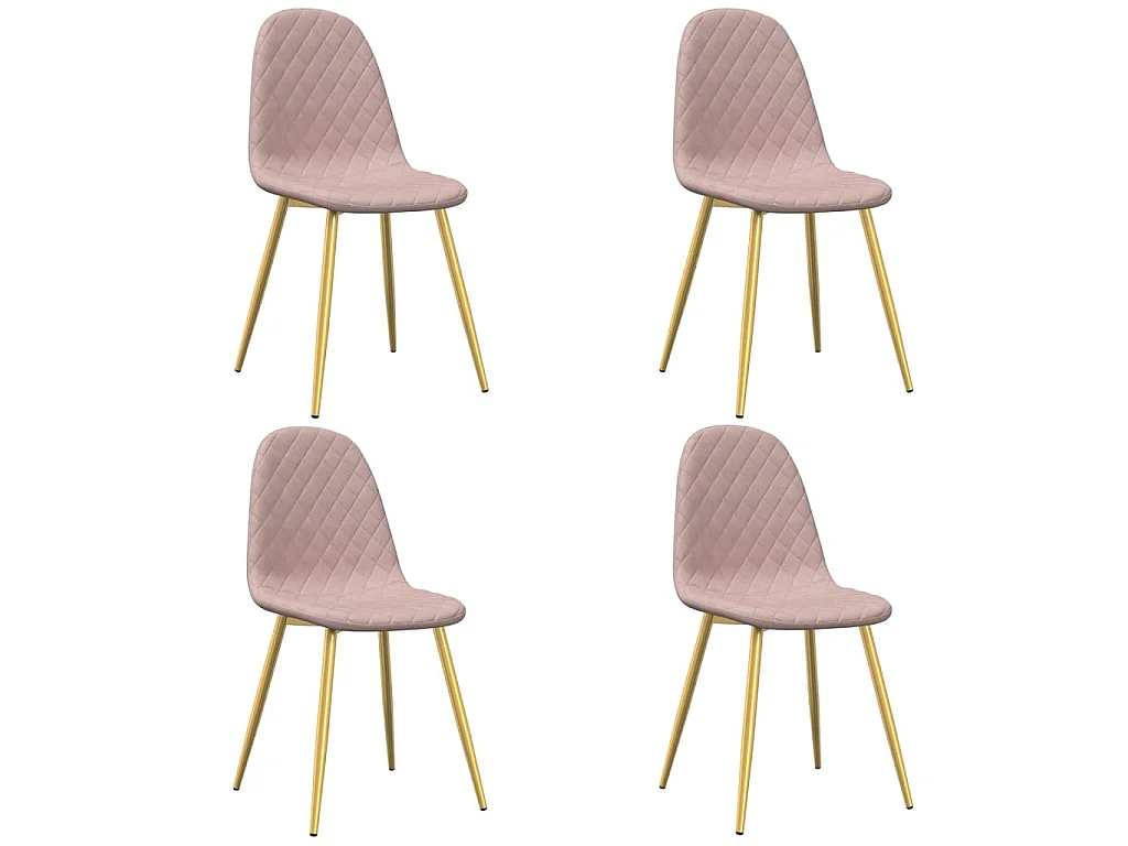 Cadeiras de jantar 4 pcs veludo rosa