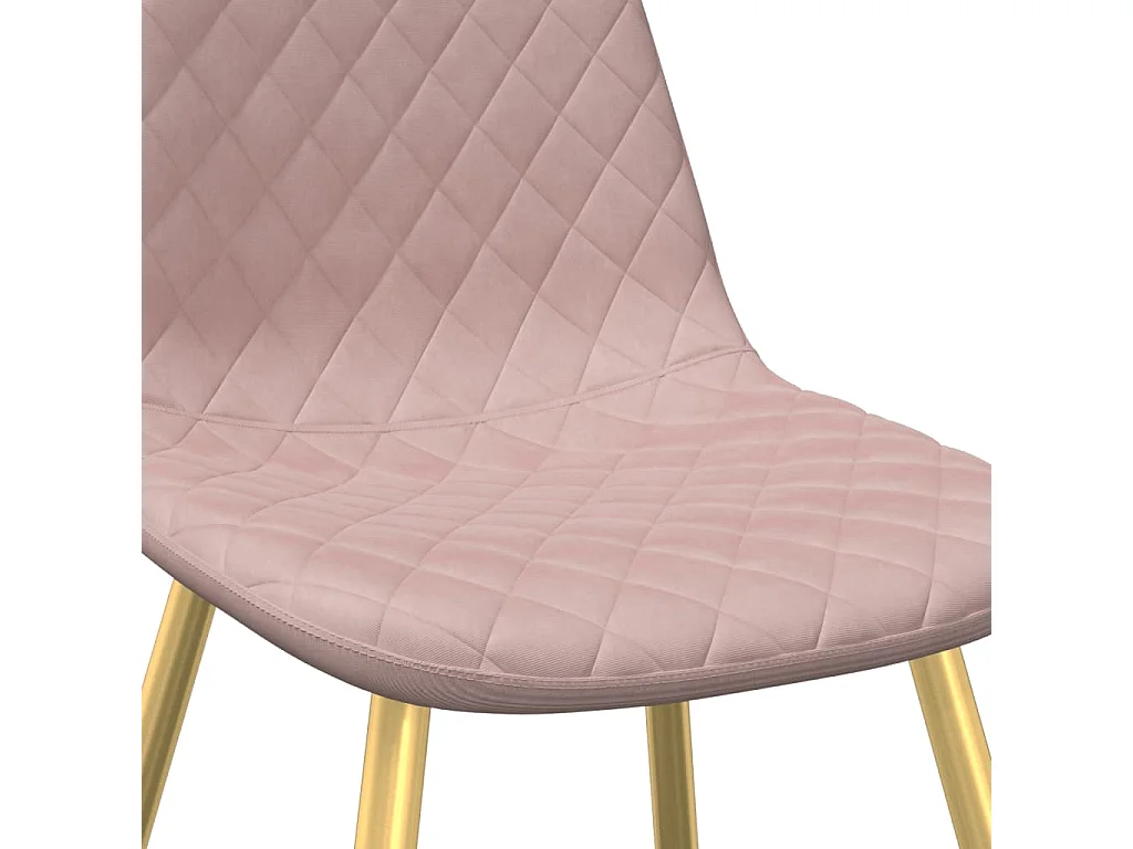 Cadeiras de jantar 4 pcs veludo rosa