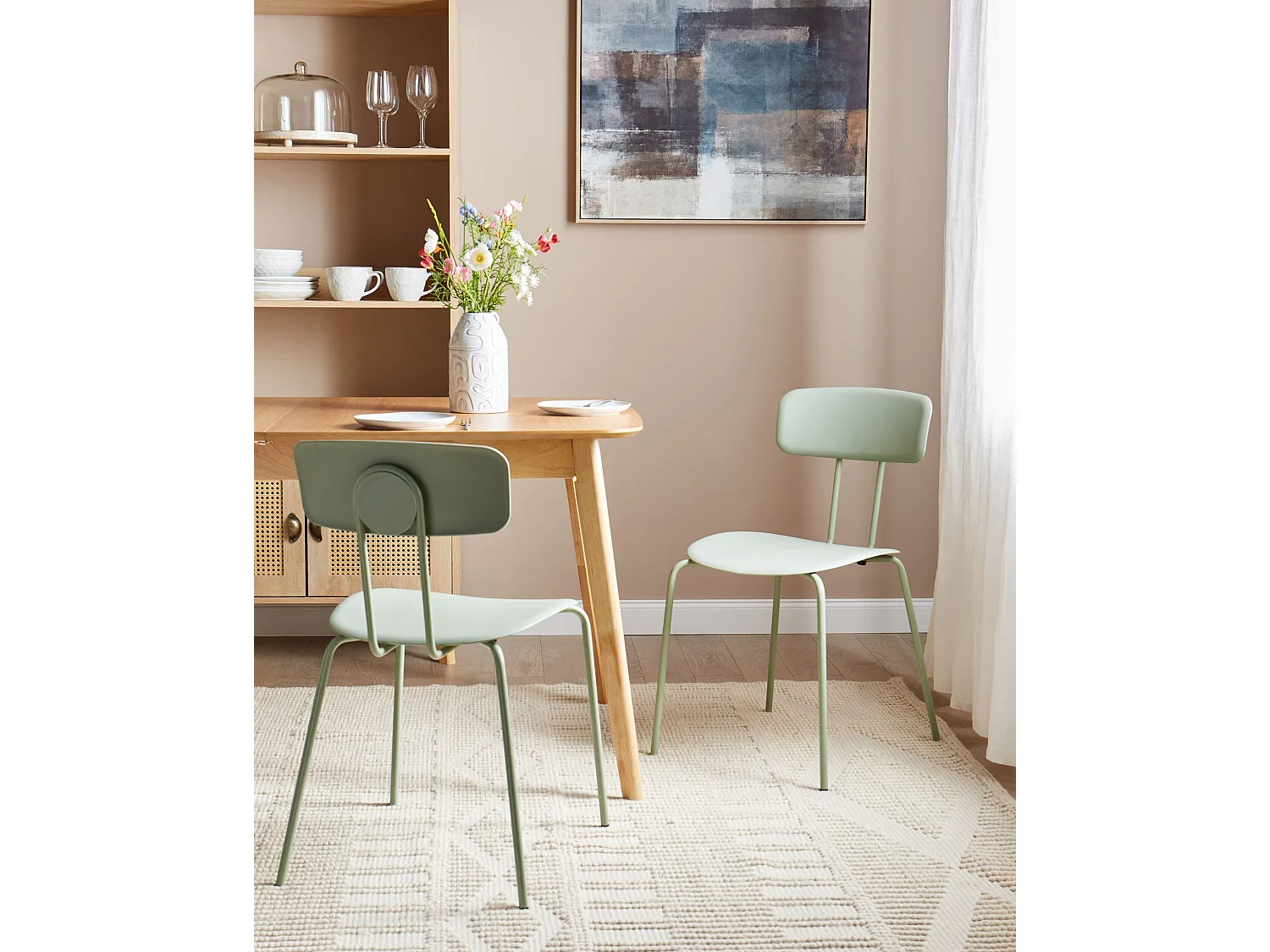 Lot de 2 chaises de salle à manger SIBLEY Vert clair