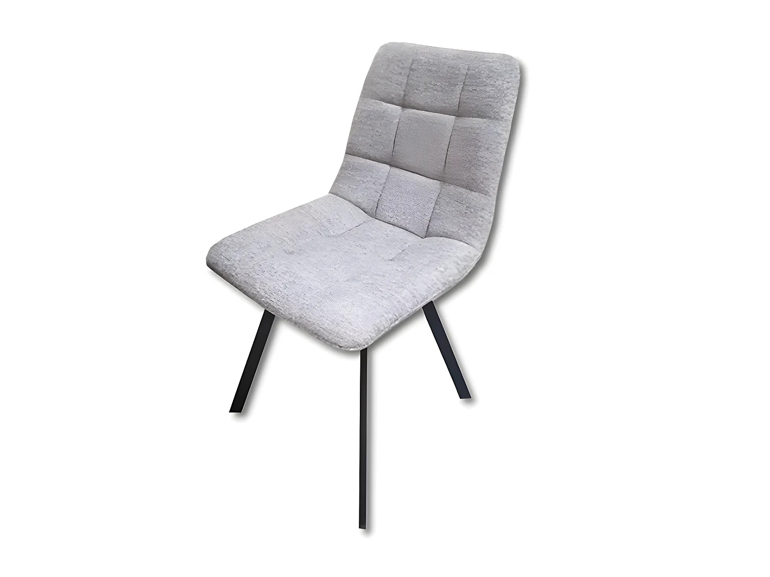 Chaise tissu gris UDC8025 pieds métal