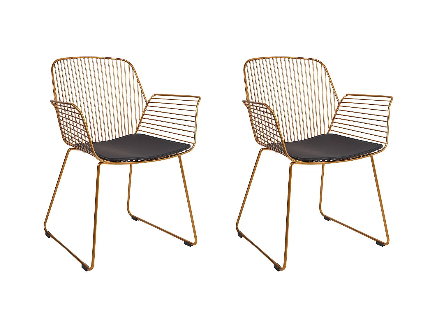 Lot de 2 chaises de salle à manger APPLETON Métal Doré