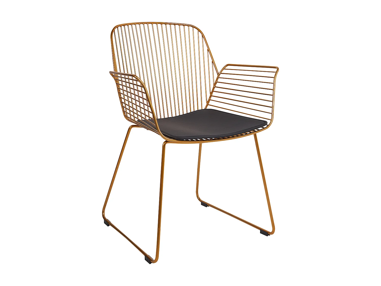 Metallstuhl 2er Set gold / schwarz aus Stahl mit Kunstleder-Sitz Appleton