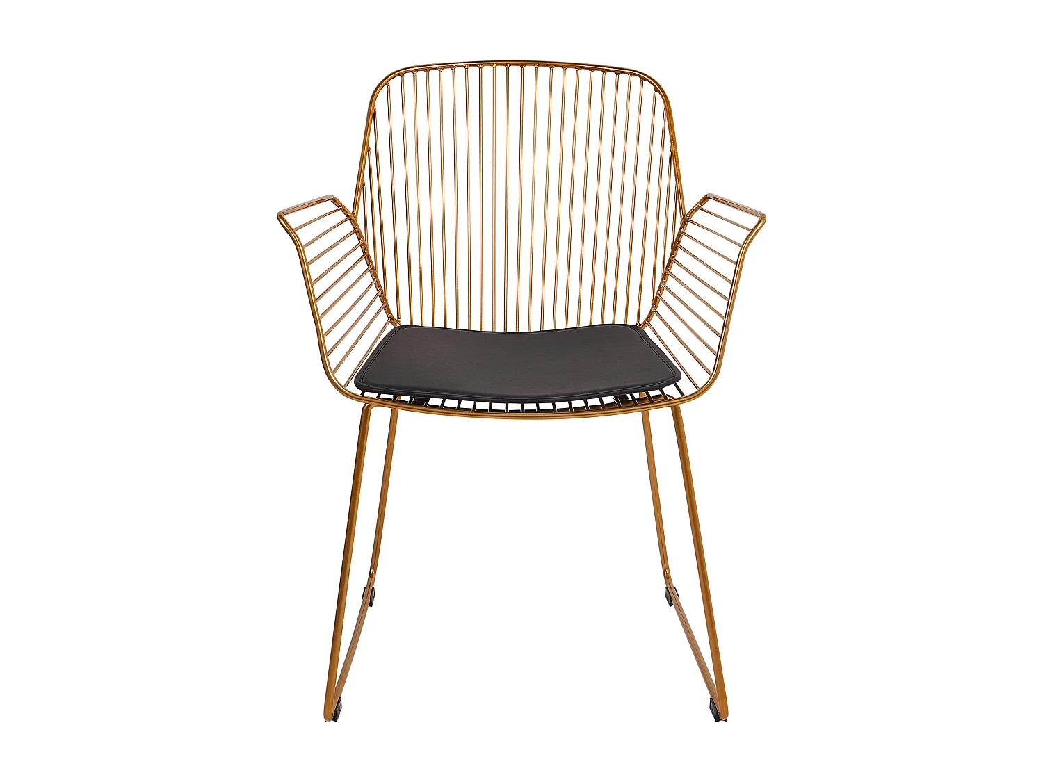 Metallstuhl 2er Set gold / schwarz aus Stahl mit Kunstleder-Sitz Appleton