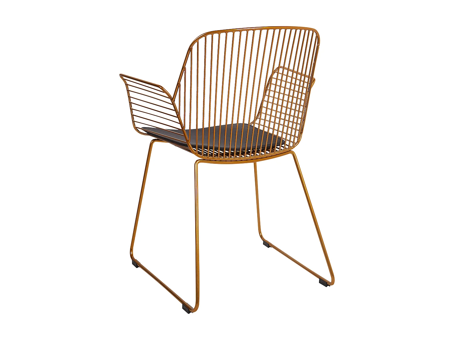 Metallstuhl 2er Set gold / schwarz aus Stahl mit Kunstleder-Sitz Appleton