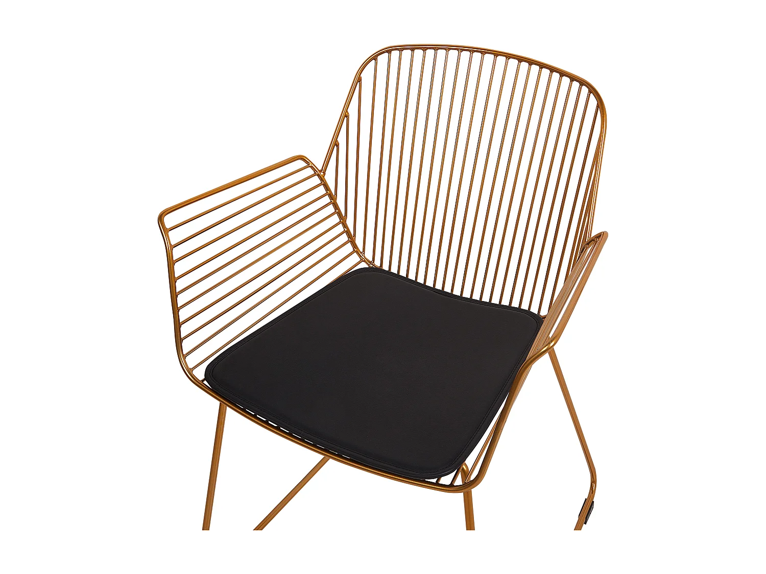 Metallstuhl 2er Set gold / schwarz aus Stahl mit Kunstleder-Sitz Appleton