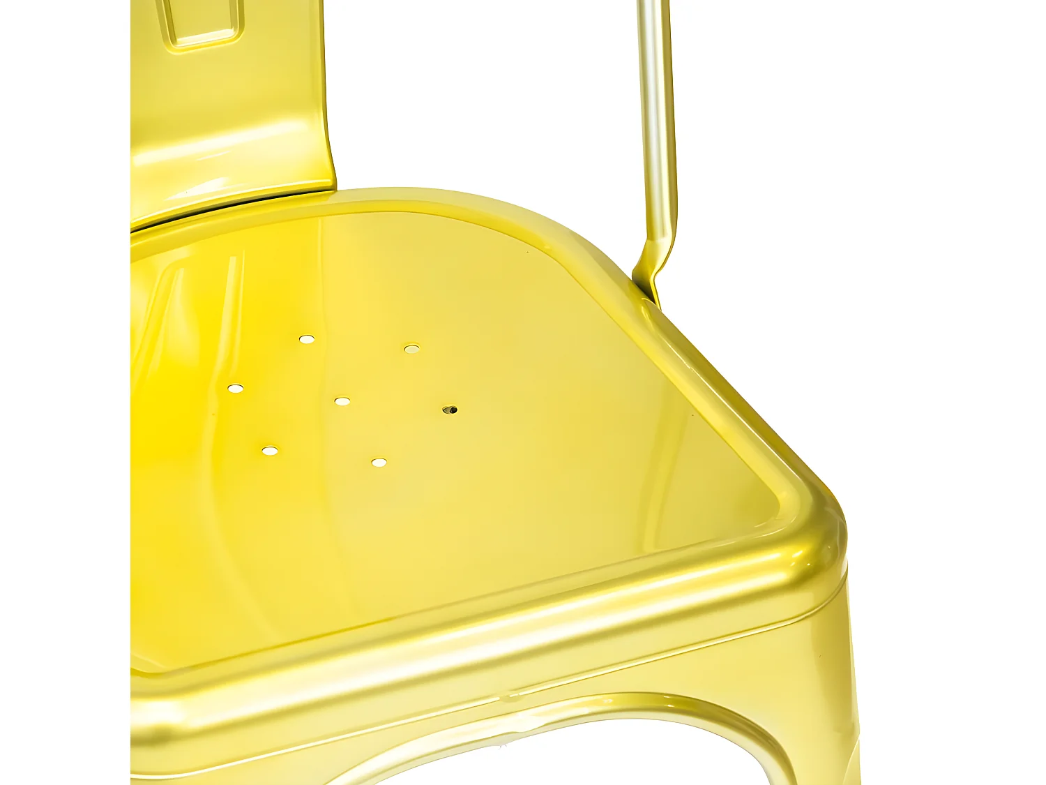 Silla Industrial metal dorado 85 x 52,5 x 45 cm