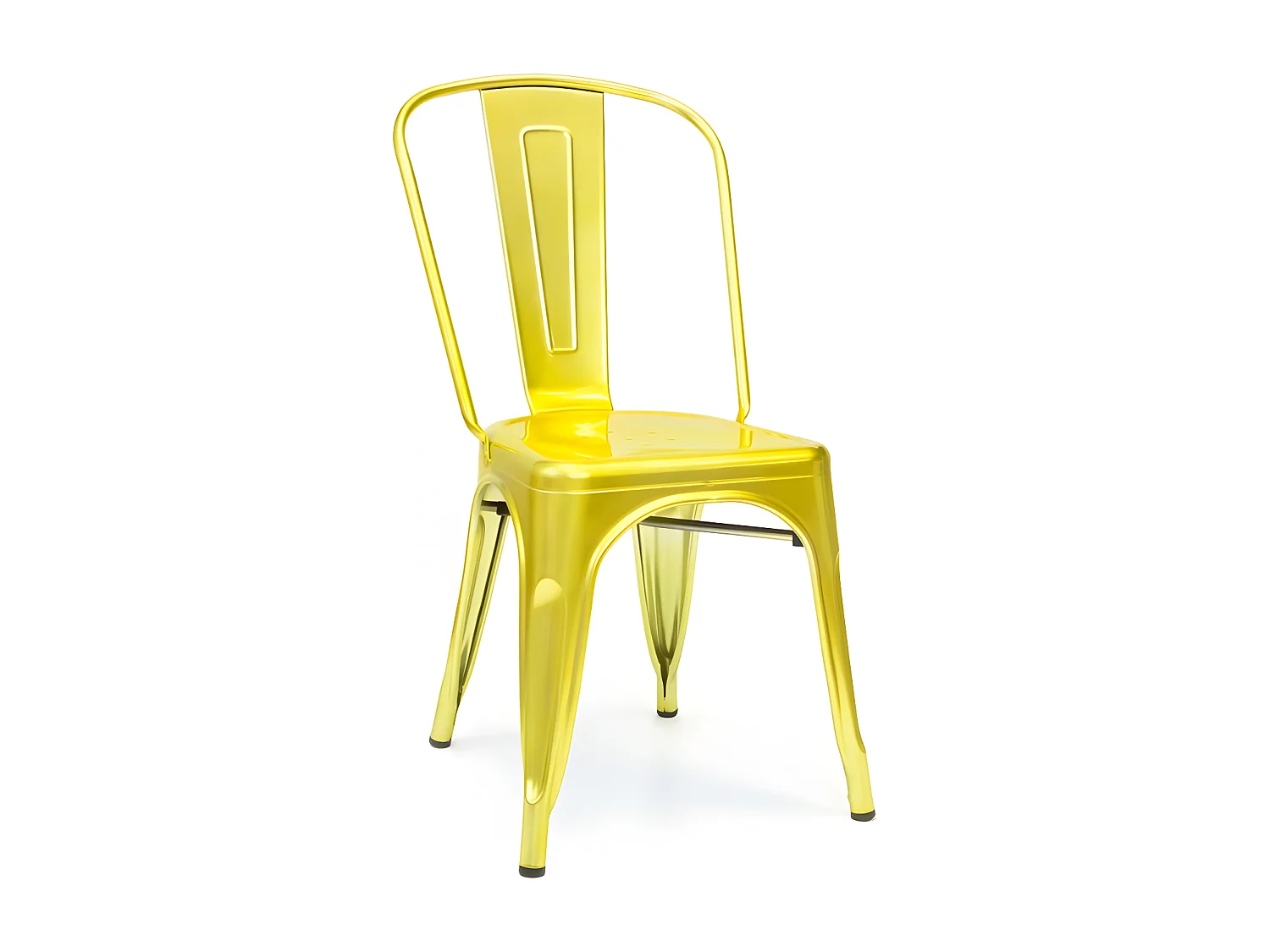 Chaise industrielle métal doré 85x52,5x45 cm