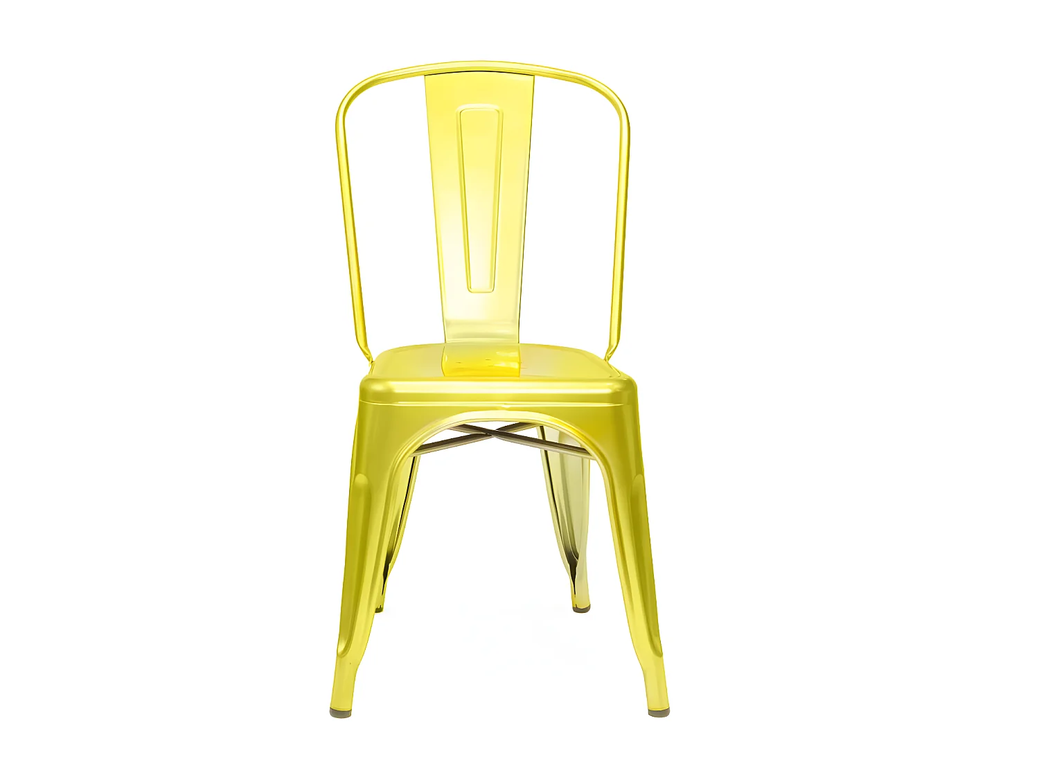 Chaise industrielle métal doré 85x52,5x45 cm