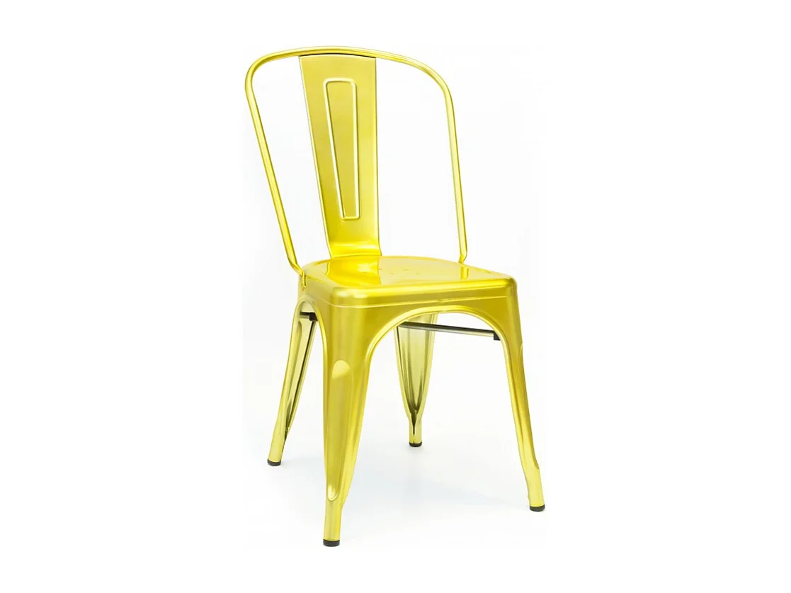 Silla Industrial metal dorado 85 x 52,5 x 45 cm