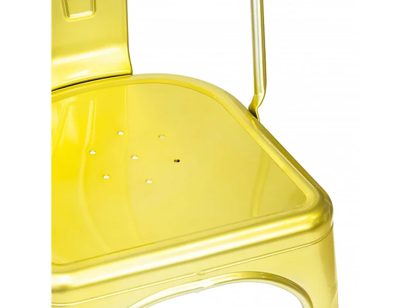 Silla Industrial metal dorado 85 x 52,5 x 45 cm