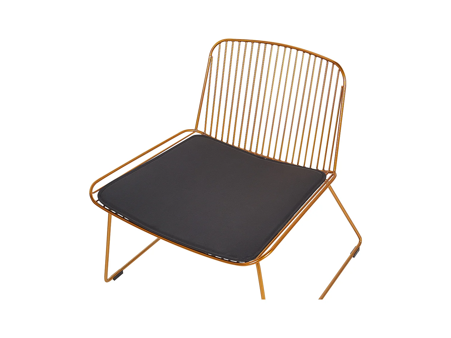 Metallstuhl gold / schwarz aus Stahl mit Kunstleder-Sitz ohne Armlehnen Snorum