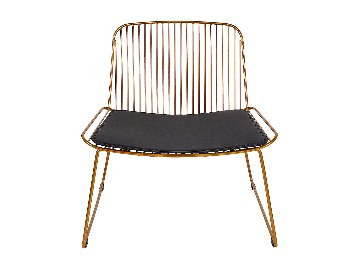 Metallstuhl gold / schwarz aus Stahl mit Kunstleder-Sitz ohne Armlehnen Snorum