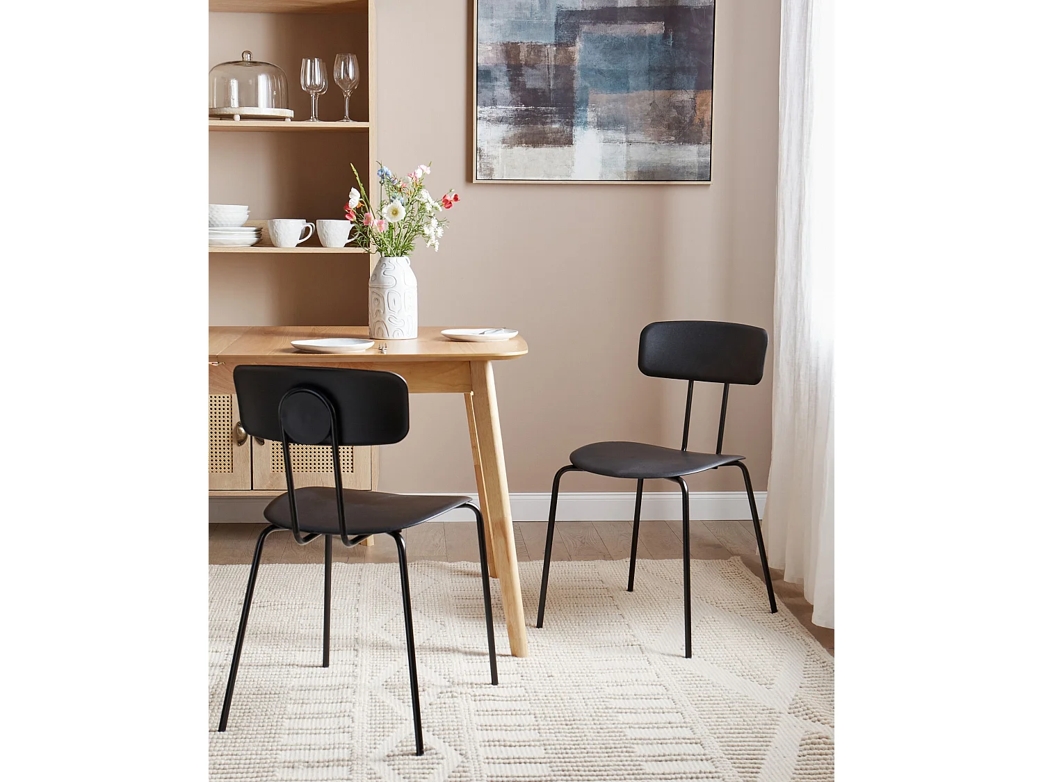 Conjunto de 2 cadeiras de jantar SIBLEY Preto