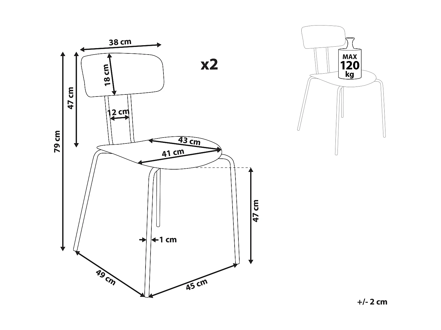 Set van 2 eetkamerstoelen SIBLEY Groen