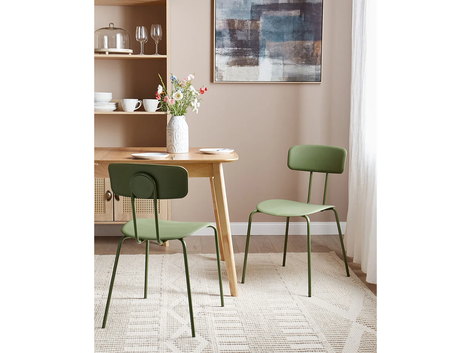 Lot de 2 chaises de salle à manger SIBLEY Vert