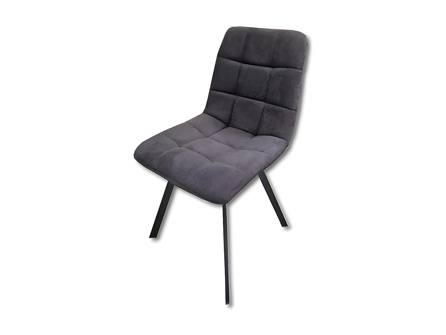 Chaise tissu noir UDC8025 pieds métal