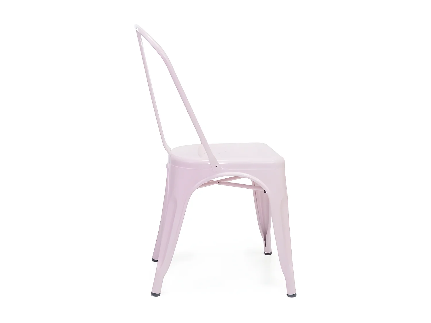 Chaise industrielle métal rose 85x52,5x45 cm