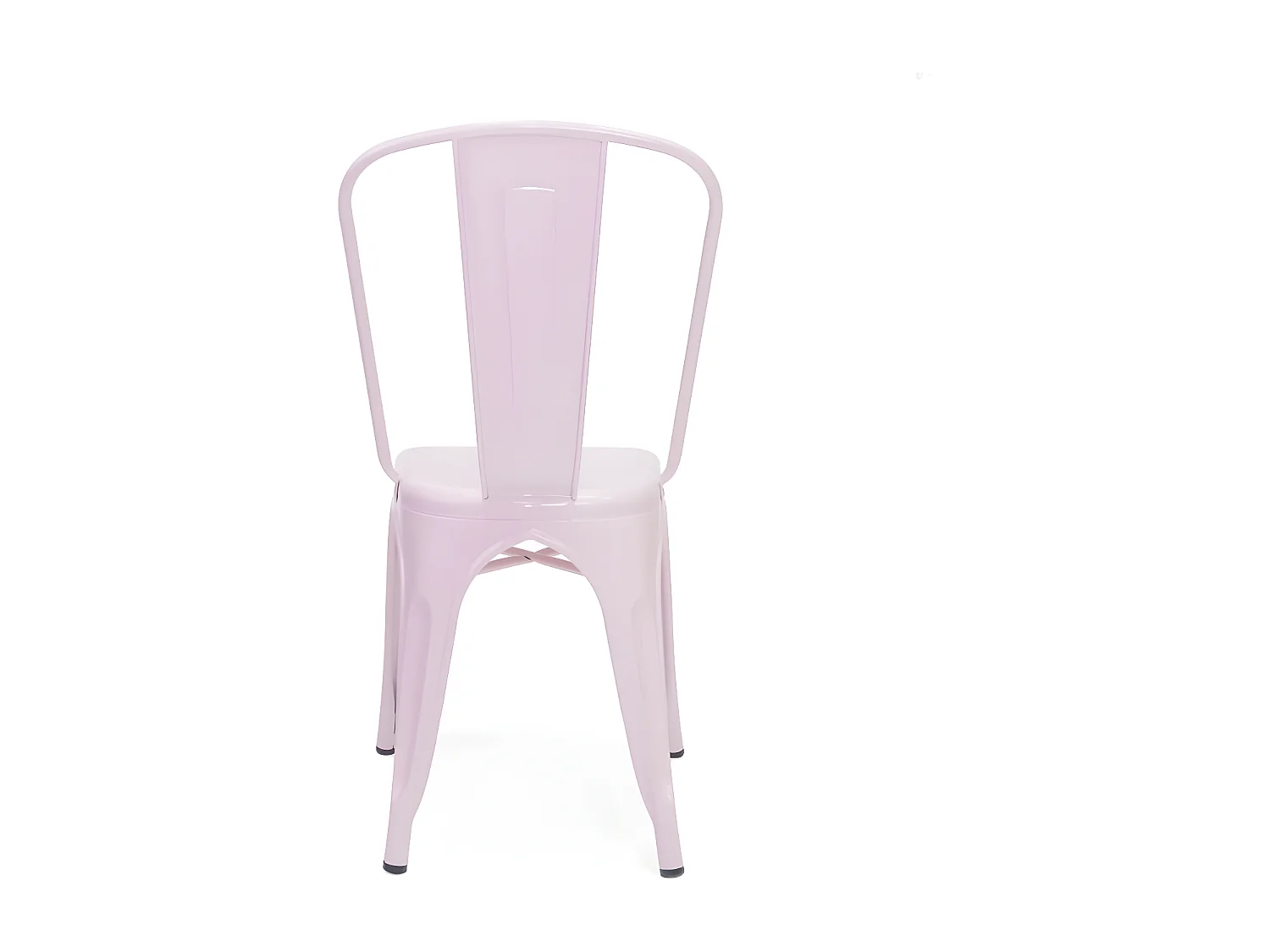 Chaise industrielle métal rose 85x52,5x45 cm