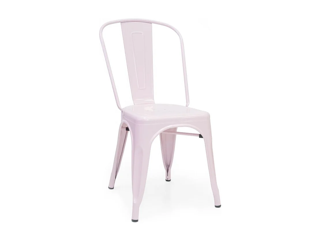 Chaise industrielle métal rose 85x52,5x45 cm