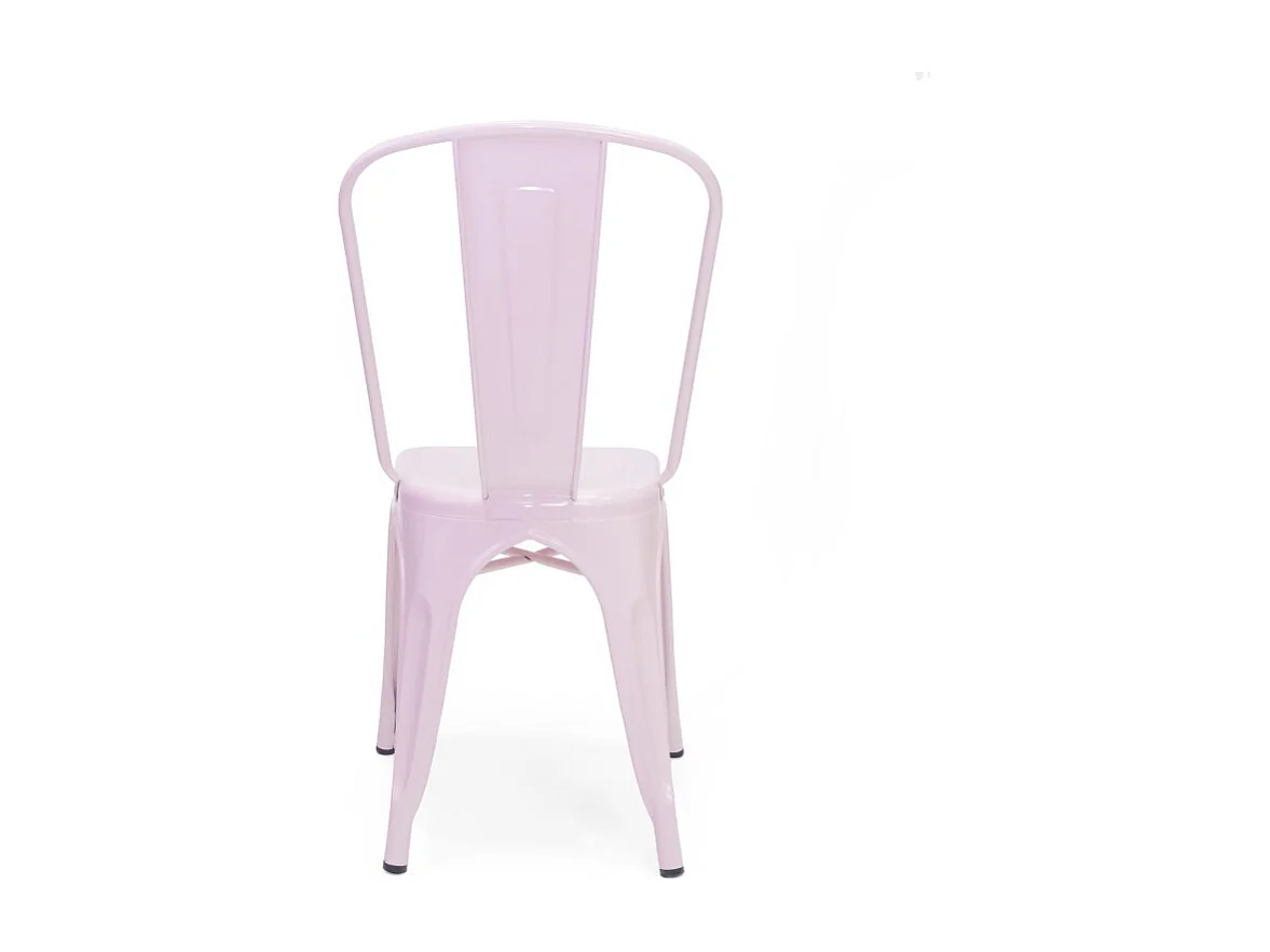 Chaise industrielle métal rose 85x52,5x45 cm