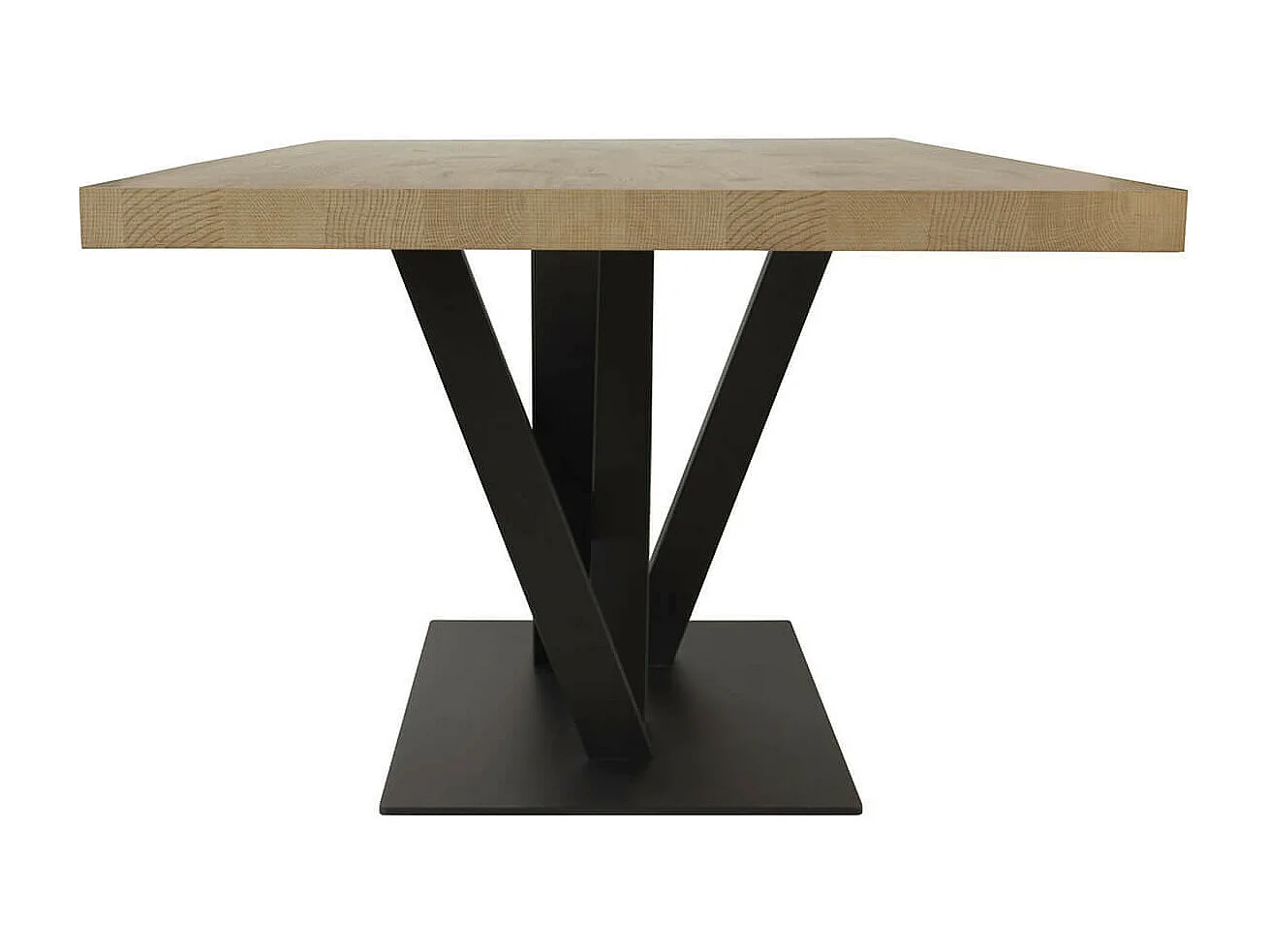 CANYON - Table 200cm Aspect Bois Piètement Métal Croisé Noir
