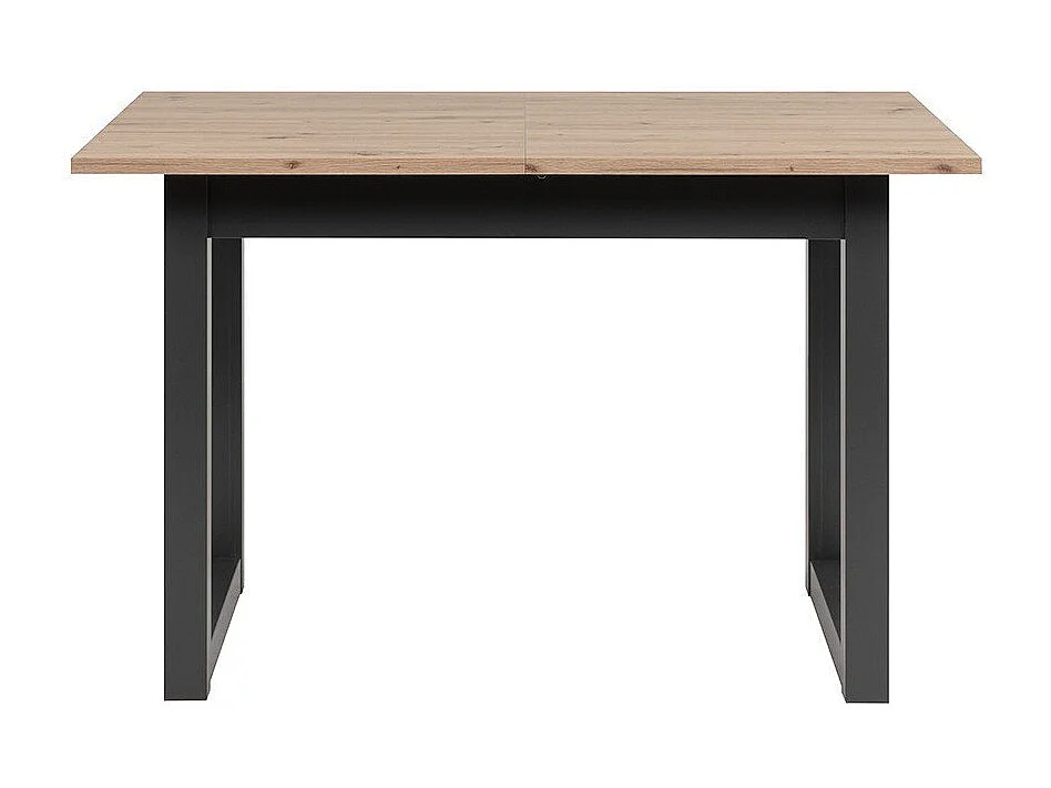Table à manger extensible décor chêne et anthracite L120/160 cm - DENVER